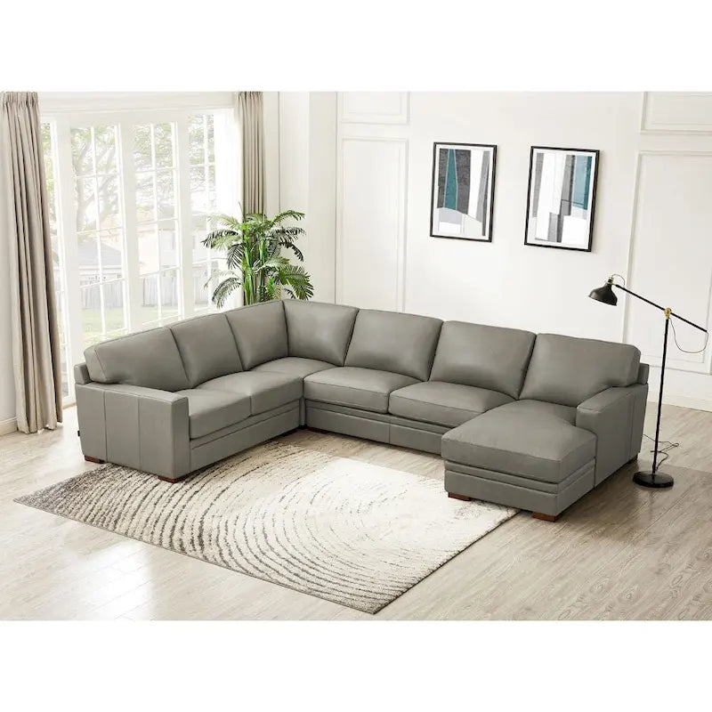Hydeline Dillon Right-Facing Sectional Sofa with Chaise in Top Grain Leather 2
