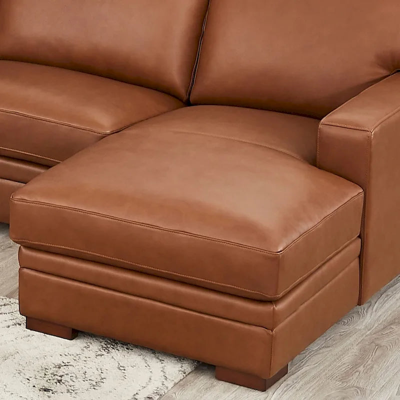 Hydeline Dillon Right-Facing Sectional Sofa with Chaise in Top Grain Leather 8