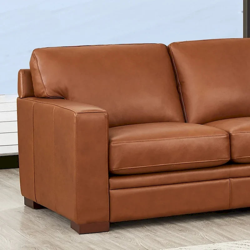 Hydeline Dillon Right-Facing Sectional Sofa with Chaise in Top Grain Leather 9