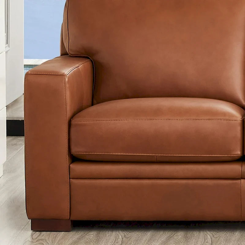 Hydeline Dillon Right-Facing Sectional Sofa with Chaise in Top Grain Leather 11
