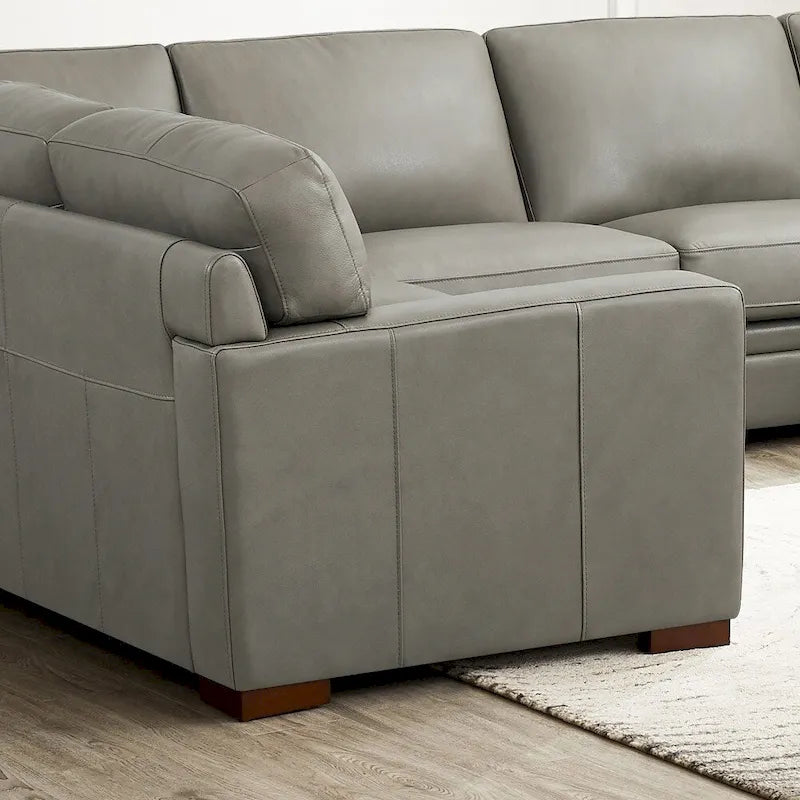 Hydeline Dillon Right-Facing Sectional Sofa with Chaise in Top Grain Leather 15