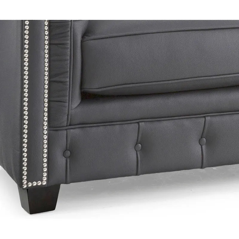 Hancock Tufted Top Grain Italian Leather Chesterfield Sofa - Dimensions: 31" H x 86" W x 40" D 9