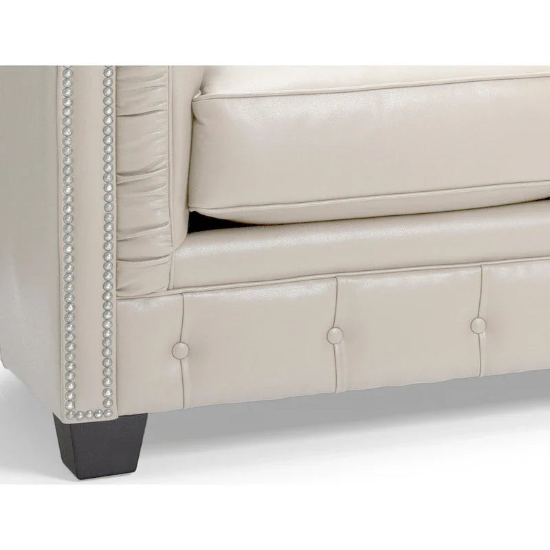 Hancock Tufted Top Grain Italian Leather Chesterfield Sofa - Dimensions: 31" H x 86" W x 40" D 22