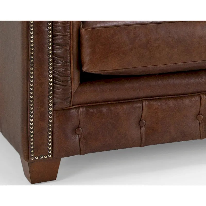 Hancock Tufted Top Grain Italian Leather Chesterfield Sofa - Dimensions: 31" H x 86" W x 40" D 25