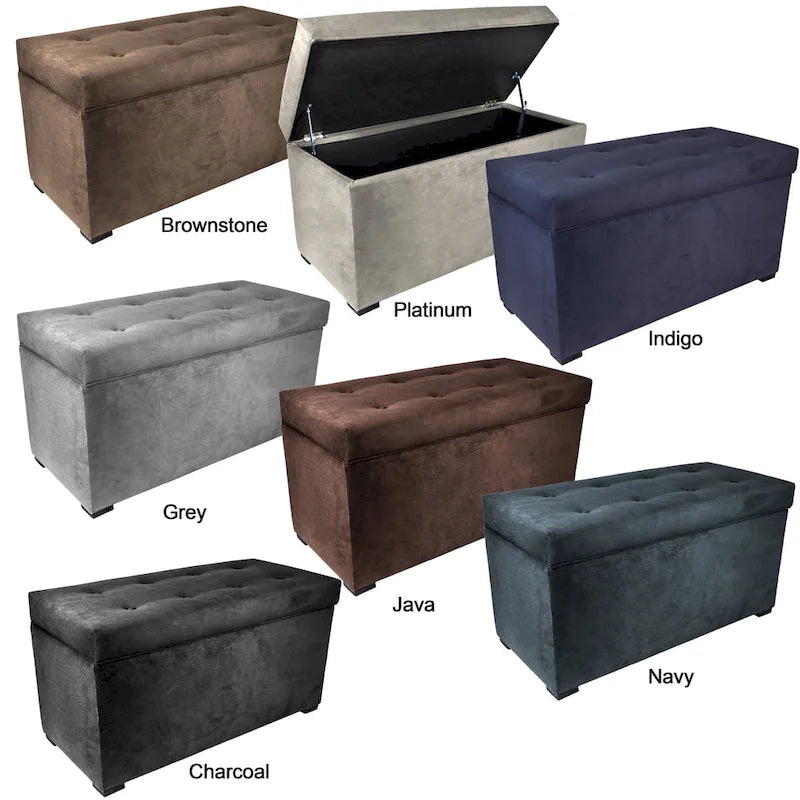 MJL Furniture Angela 8-Button Tufted Storage Bench with Trunk 2