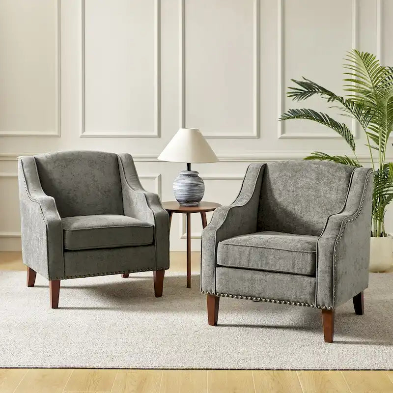 Set of 2 Lucretius Armchairs with Nailhead Trim by HULALA HOME 36