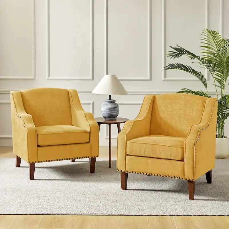 Set of 2 Lucretius Armchairs with Nailhead Trim by HULALA HOME 38