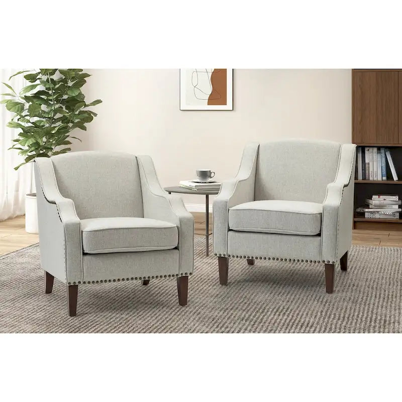 Set of 2 Lucretius Armchairs with Nailhead Trim by HULALA HOME 42