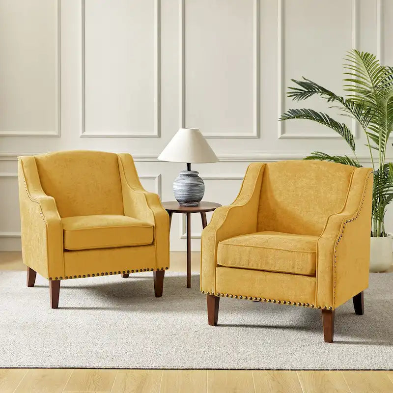 Set of 2 Lucretius Armchairs with Nailhead Trim by HULALA HOME 4