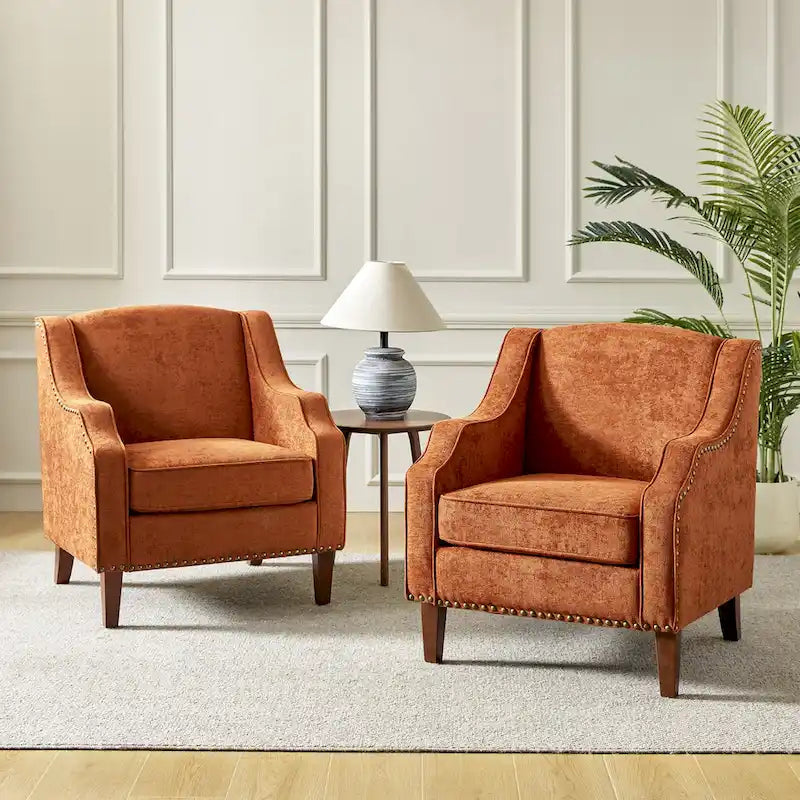 Set of 2 Lucretius Armchairs with Nailhead Trim by HULALA HOME 21
