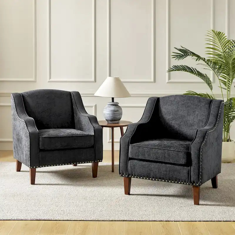 Set of 2 Lucretius Armchairs with Nailhead Trim by HULALA HOME 33