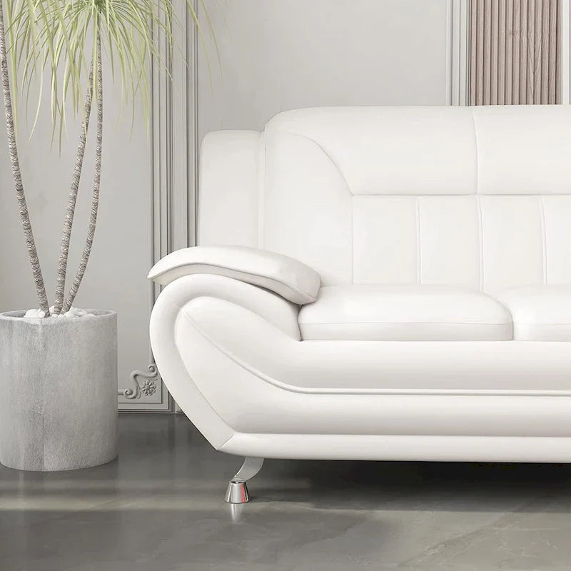 Michael Segura Upholstered Loveseat in Bonded Leather 4