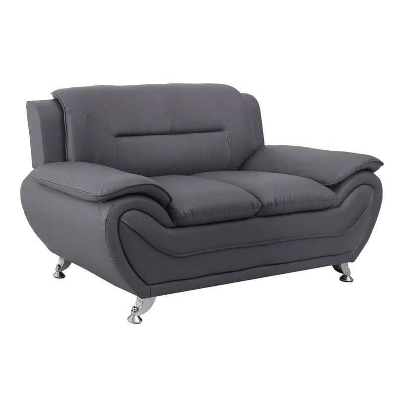 Michael Segura Upholstered Loveseat in Bonded Leather 10