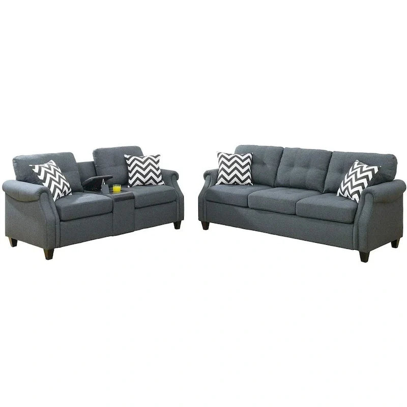 Two-Piece Sofa Set Featuring Decorative Accent Pillows 2