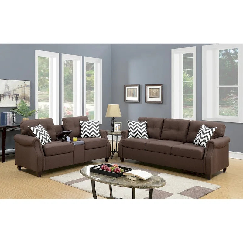 Two-Piece Sofa Set Featuring Decorative Accent Pillows 6
