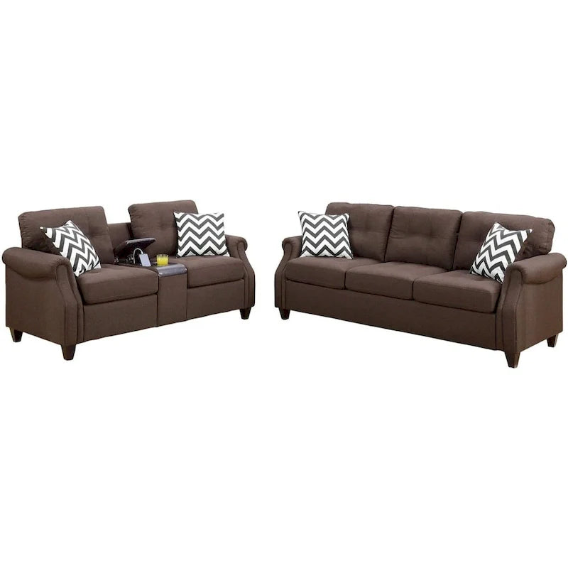 Two-Piece Sofa Set Featuring Decorative Accent Pillows 7