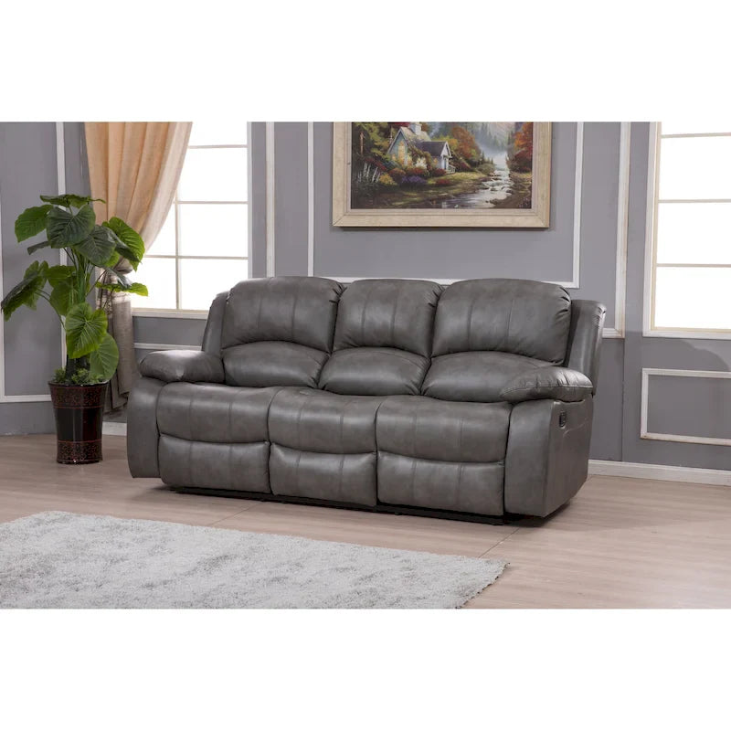 Betsy Furniture 8018 Bonded Leather Manual Reclining 3-Seat Sofa 12