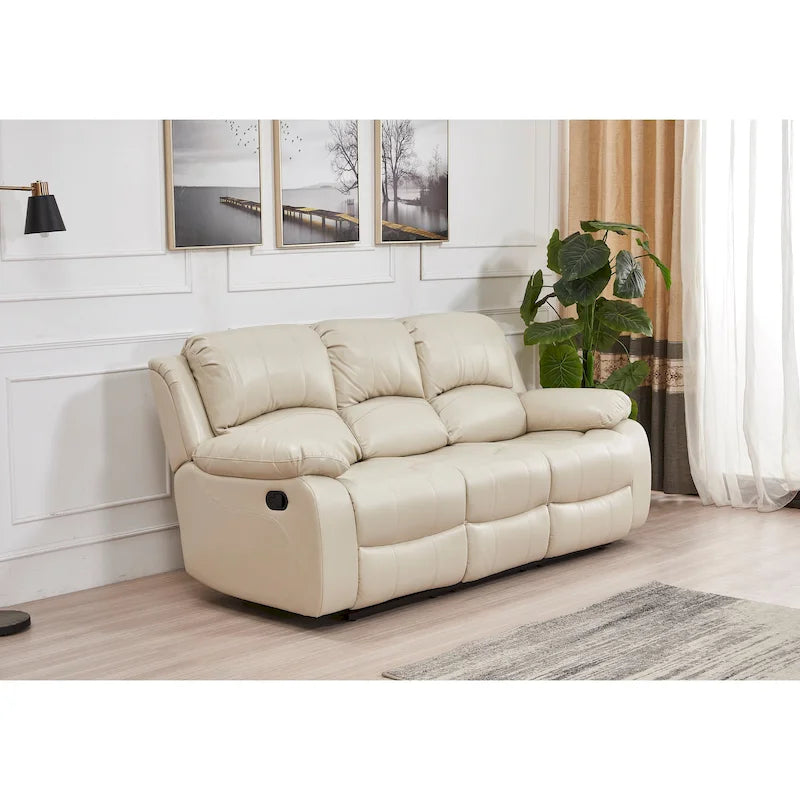 Betsy Furniture 8018 Bonded Leather Manual Reclining 3-Seat Sofa 13
