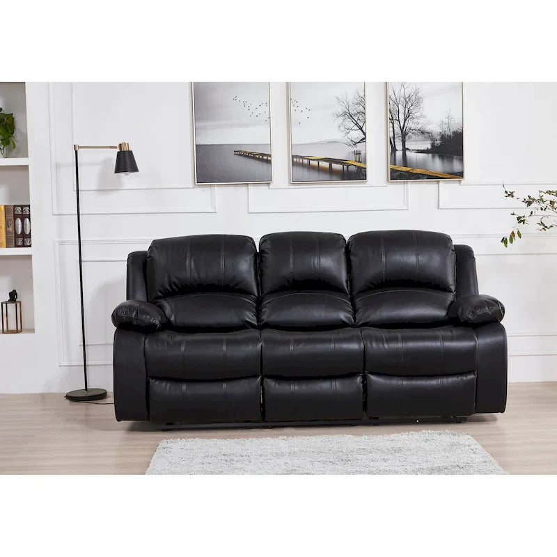 Betsy Furniture 8018 Bonded Leather Manual Reclining 3-Seat Sofa 15