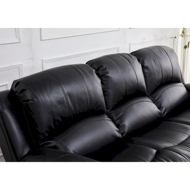 Betsy Furniture 8018 Bonded Leather Manual Reclining 3-Seat Sofa 4