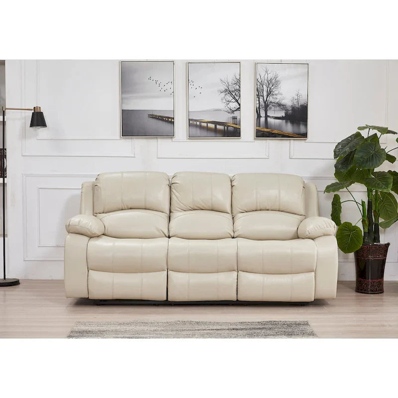Betsy Furniture 8018 Bonded Leather Manual Reclining 3-Seat Sofa 5