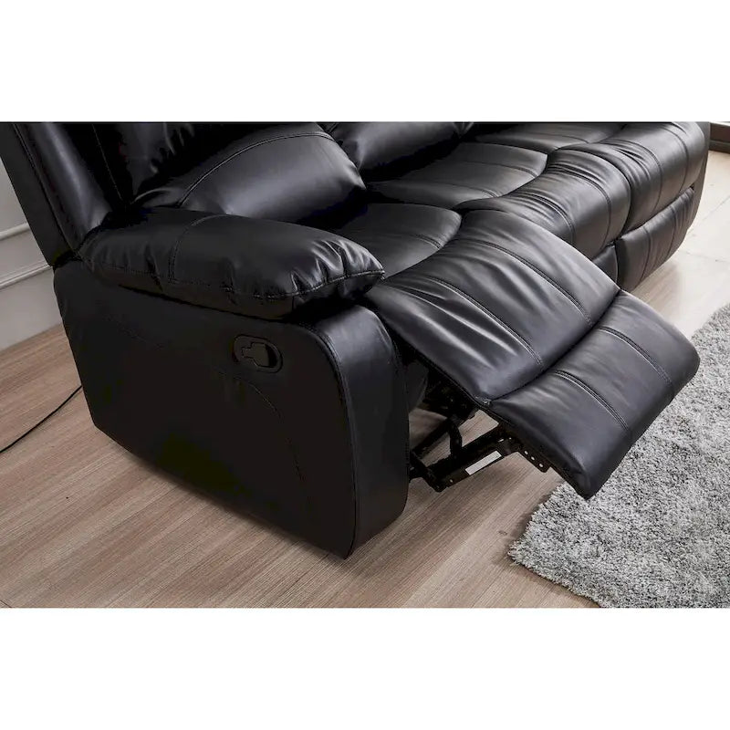 Betsy Furniture 8018 Bonded Leather Manual Reclining 3-Seat Sofa 9