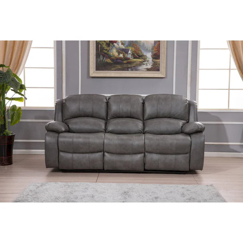 Betsy Furniture 8018 Bonded Leather Manual Reclining 3-Seat Sofa 11
