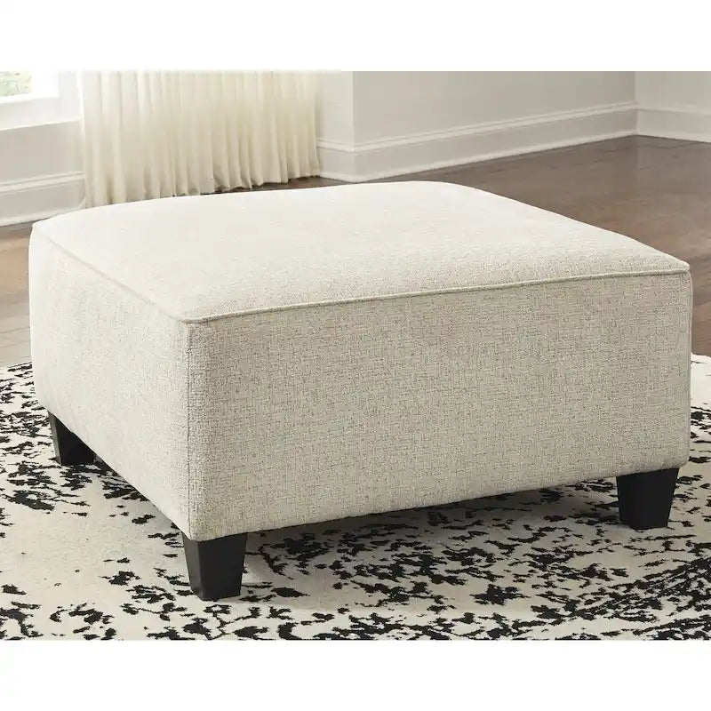 Oversized Upholstered Ottoman with Cushioned Top and Tapered Feet