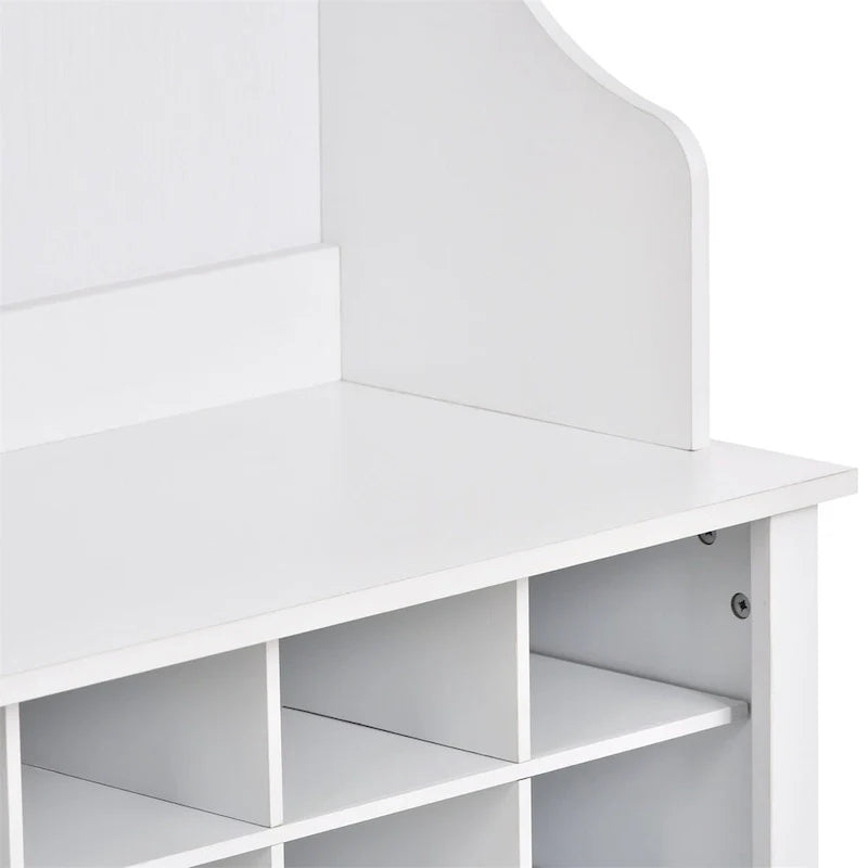 Merax Versatile Hall Tree with Hooks, Shelves, and 24 Shoe Storage Cubbies 5