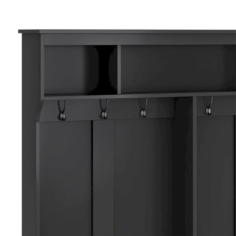 Merax Versatile Hall Tree with Hooks, Shelves, and 24 Shoe Storage Cubbies 11