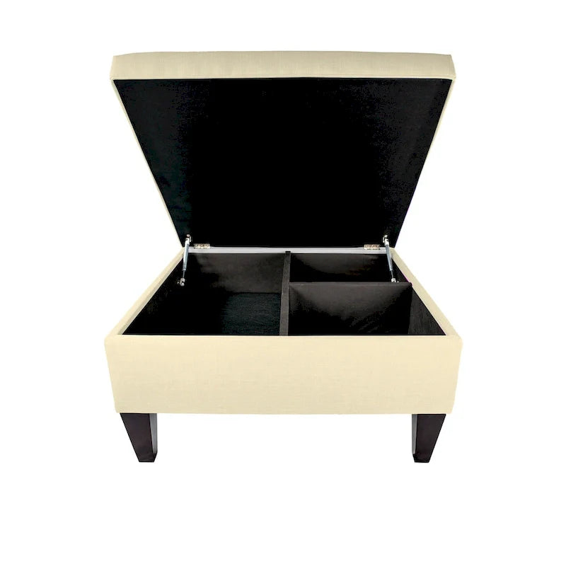 MJL Furniture Manhattan Allure Upholstered Cocktail Ottoman Table with Storage 3