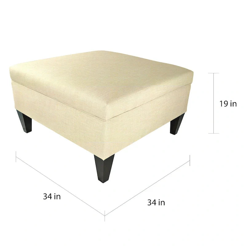 MJL Furniture Manhattan Allure Upholstered Cocktail Ottoman Table with Storage 6