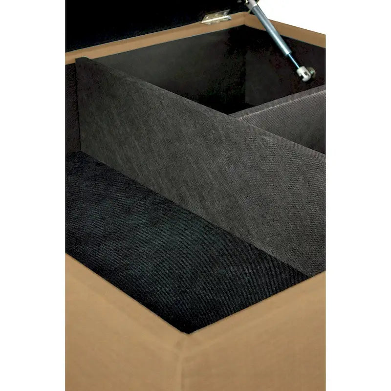 MJL Furniture Manhattan Allure Upholstered Cocktail Ottoman Table with Storage 12