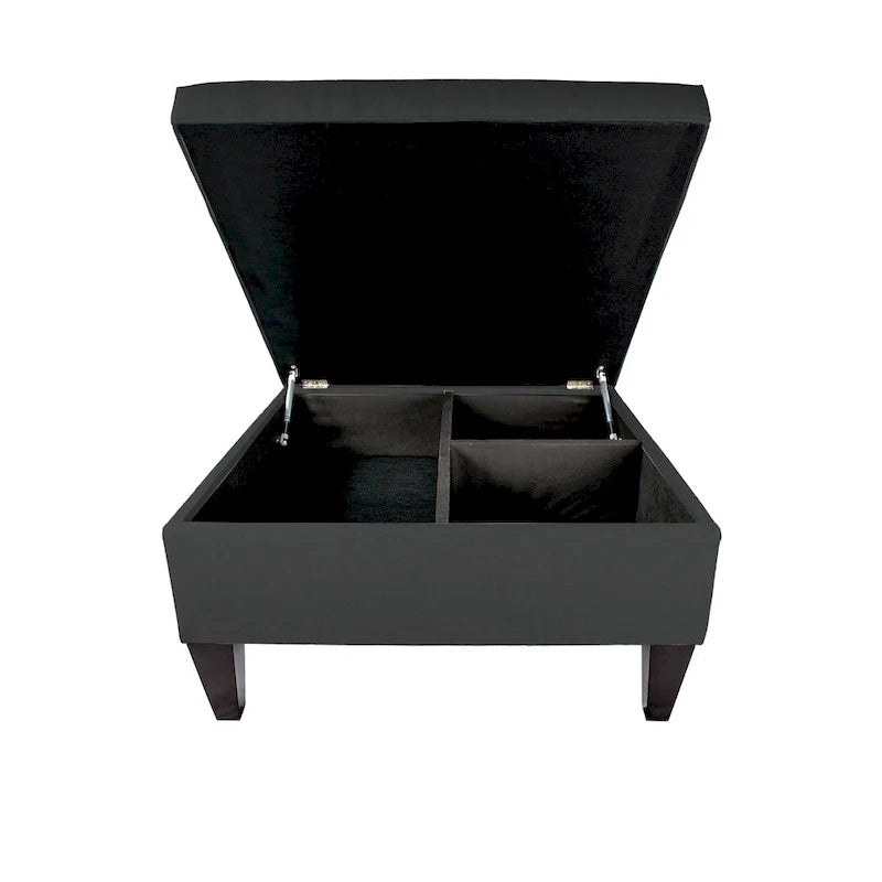 MJL Furniture Manhattan Allure Upholstered Cocktail Ottoman Table with Storage 18