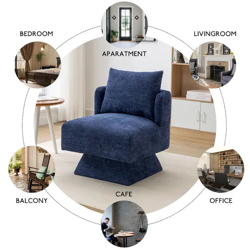360-Degree Swivel Chenille Upholstered Accent Chairs for Living Room and Bedroom 6
