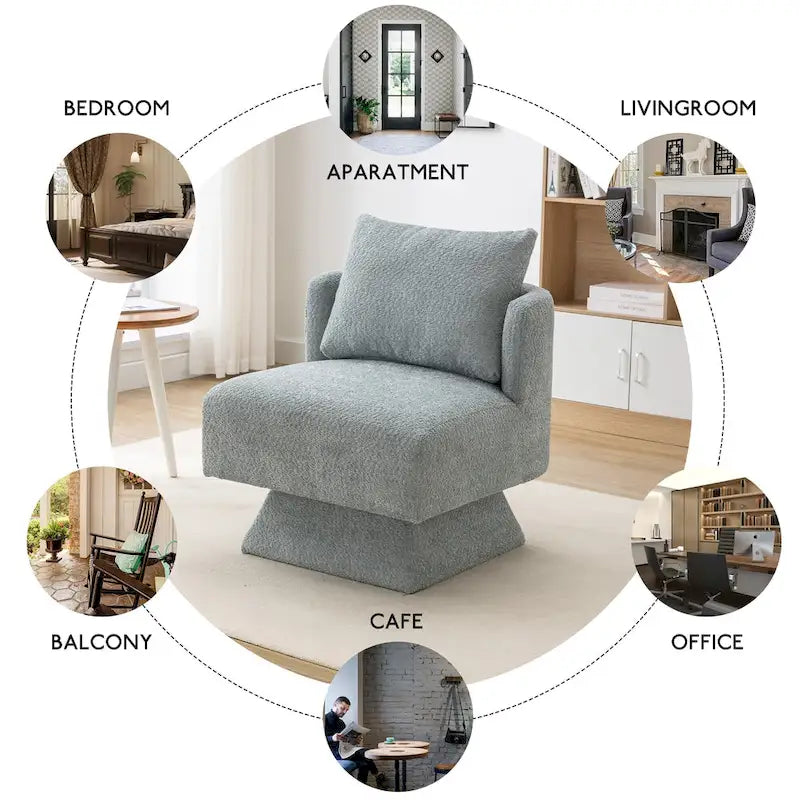 360-Degree Swivel Chenille Upholstered Accent Chairs for Living Room and Bedroom 15