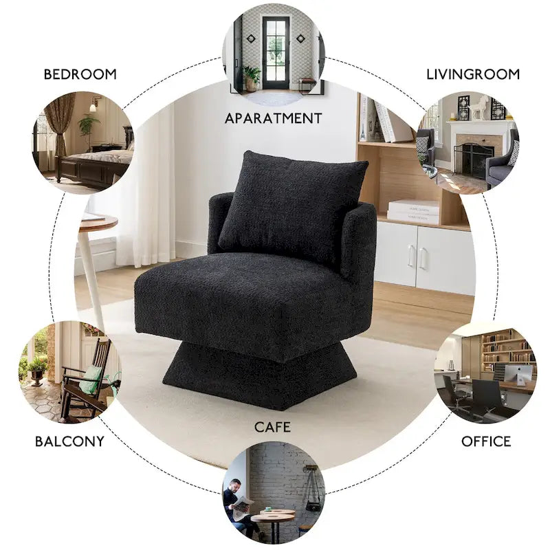 360-Degree Swivel Chenille Upholstered Accent Chairs for Living Room and Bedroom 22