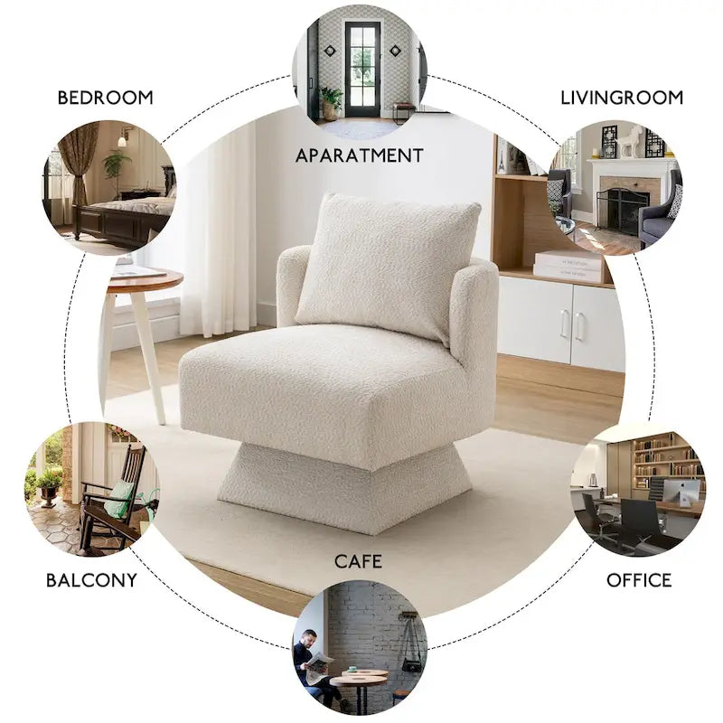 360-Degree Swivel Chenille Upholstered Accent Chairs for Living Room and Bedroom 30