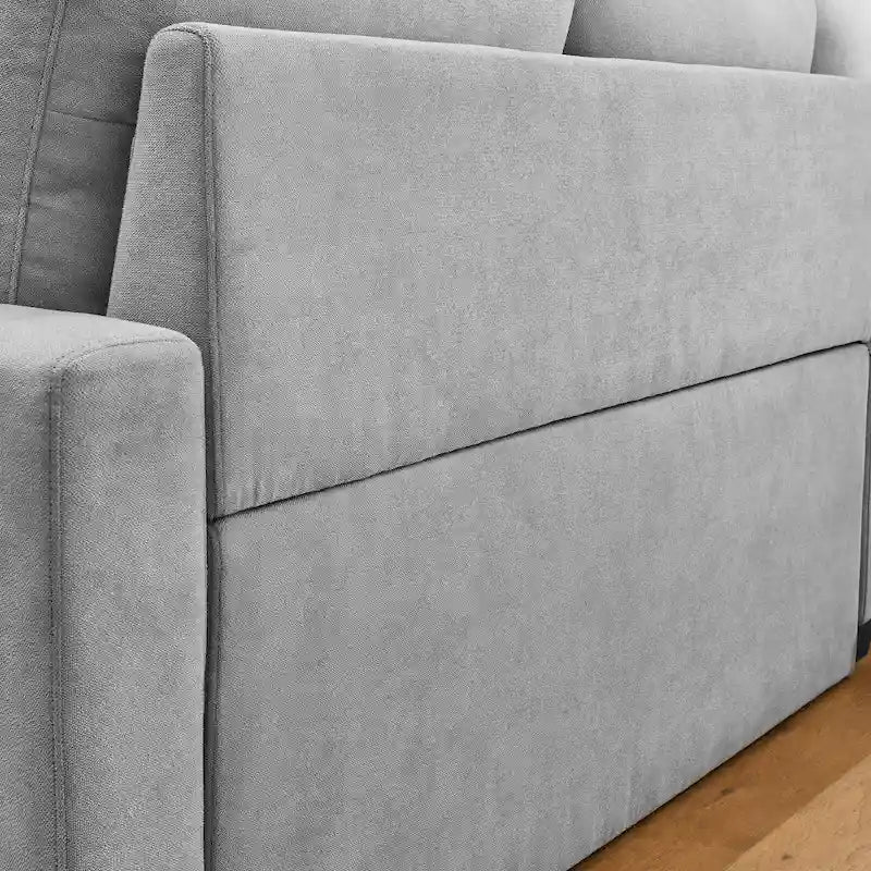 Cozy Classic L-Shaped Pull-Out Sleeper Sectional Sofa 21