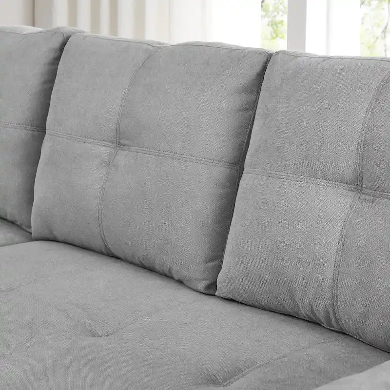 Cozy Classic L-Shaped Pull-Out Sleeper Sectional Sofa 22