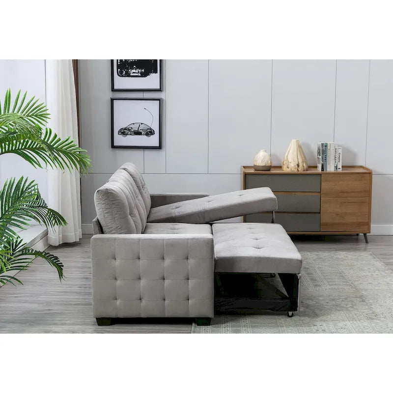 Cozy Classic L-Shaped Pull-Out Sleeper Sectional Sofa 26