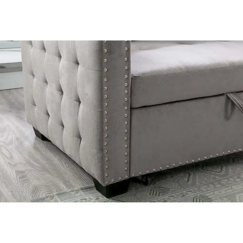 Cozy Classic L-Shaped Pull-Out Sleeper Sectional Sofa 29