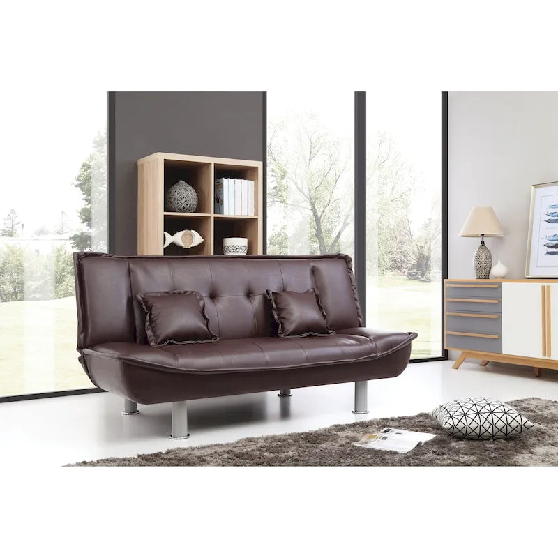 Lionel Faux Leather Convertible Sofa 32