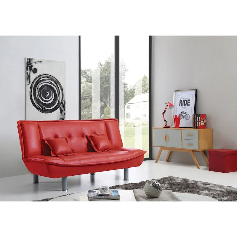 Lionel Faux Leather Convertible Sofa 3