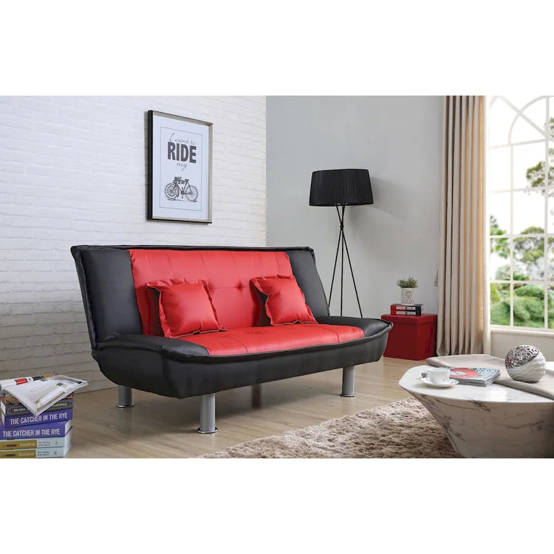 Lionel Faux Leather Convertible Sofa 4