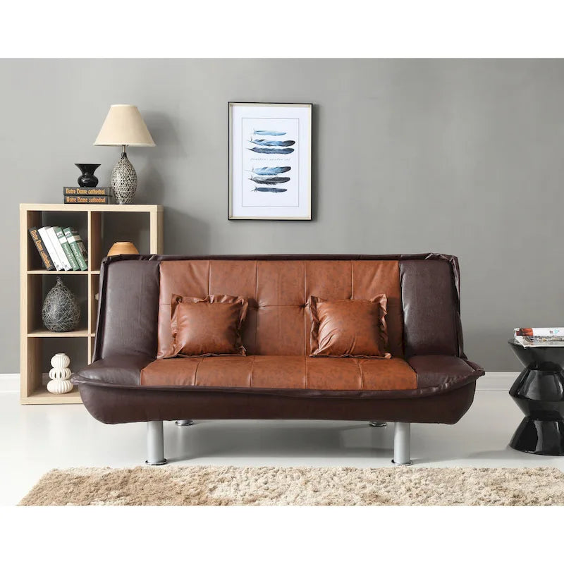 Lionel Faux Leather Convertible Sofa 5