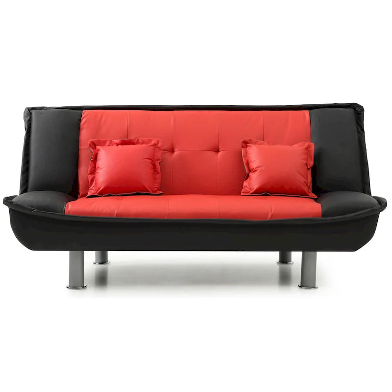 Lionel Faux Leather Convertible Sofa 7