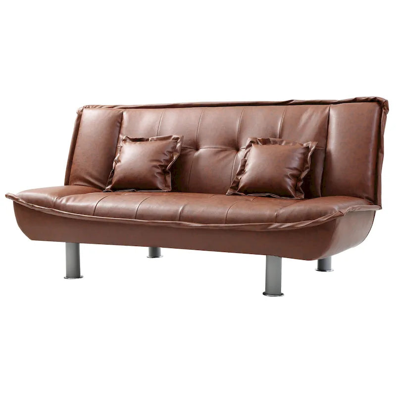 Lionel Faux Leather Convertible Sofa 9