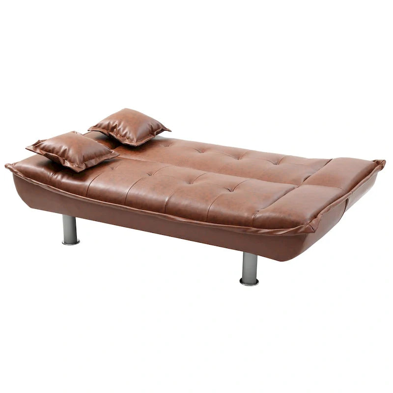 Lionel Faux Leather Convertible Sofa 10