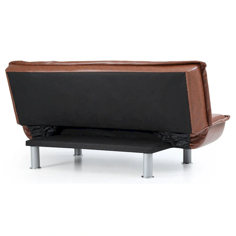 Lionel Faux Leather Convertible Sofa 11